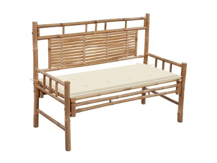 Zahradní lavice s poduškou 120 cm bambus 3063878