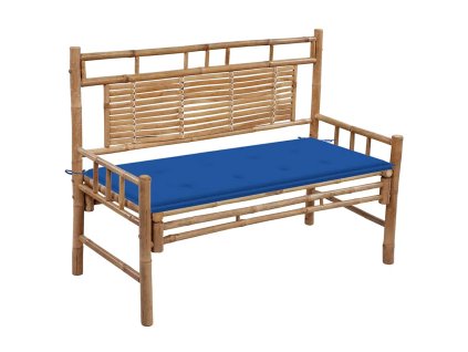 Zahradní lavice s poduškou 120 cm bambus 3063886