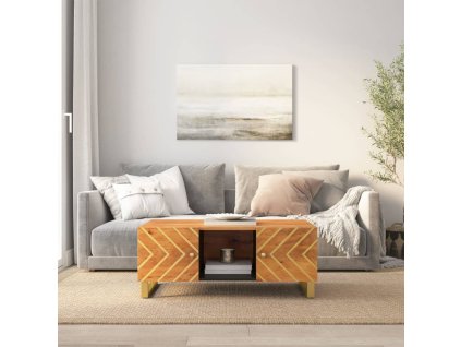 Konferenční stolek hnědý a černý 100x54x40 cm masivní mangovník 356795
