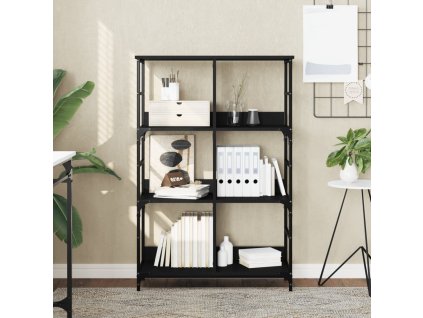 Knihovna černá 78,5 x 33 x 117,5 cm kompozitní dřevo 835249