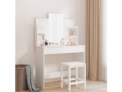 Toaletní stolek se zrcadlem bílý 96 x 39 x 142 cm 837574