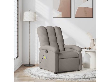 Masážní polohovací křeslo taupe textil 371747