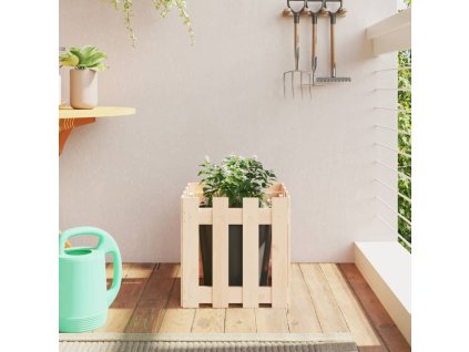 Zahradní truhlík plotový design 40x40x40 cm masivní borovice 832447