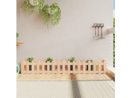 Vyvýšený záhon plotový design 200x30x30 cm masivní borovice 832502