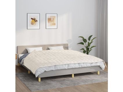 Zátěžová deka světle krémová 155 x 220 cm 11 kg textil 350759