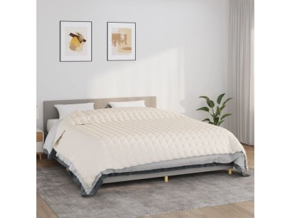 Zátěžová deka světle krémová 220 x 260 cm 15 kg textil 350767