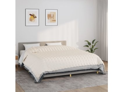 Zátěžová deka světle krémová 220 x 260 cm 11 kg textil 350766