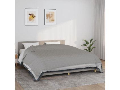 Zátěžová deka šedá 220 x 260 cm 11 kg textil 350730