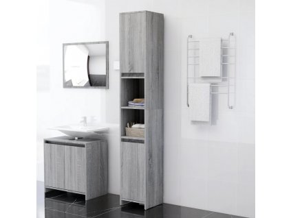 Koupelnová skříňka šedá sonoma 30x30x183,5 cm kompozitní dřevo