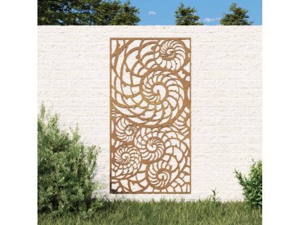 Zahradní nástěnná dekorace 105 x 55 cm cortenová ocel Ulita