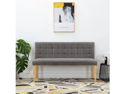 Lavice 140 cm šedá samet 288576