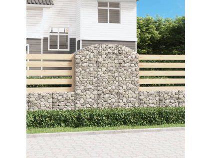 Klenutý gabionový koš 150 x 50 x 160/180 cm pozinkované železo 153458