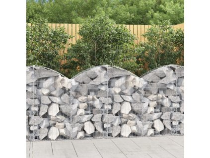 Klenutý gabionový koš 100 x 30 x 80/100 cm pozinkované železo 153424