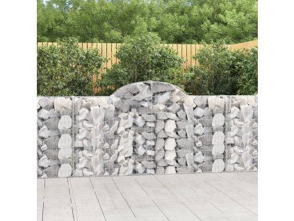 Klenutý gabionový koš 200 x 30 x 100/120 cm pozinkované železo 153485