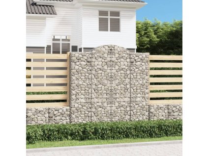Klenutý gabionový koš 200 x 50 x 200/220 cm pozinkované železo 153500
