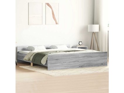 Rám postele s hlavovým a nožním čelem šedý sonoma 160 x 200 cm 3203766