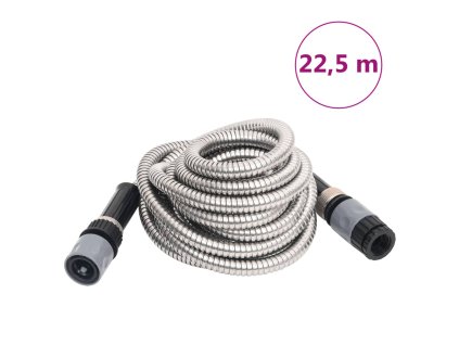 Zahradní hadice s tryskou stříbrná 0,6" 22,5 m nerezová ocel 154512