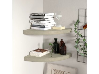 323926 vidaXL Floating Corner Shelves 2 pcs Oak 35x35x3,8 cm MDF 323926