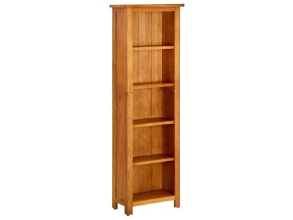 Knihovna s 5 policemi 45 x 22 x 140 cm masivní dubové dřevo 331741
