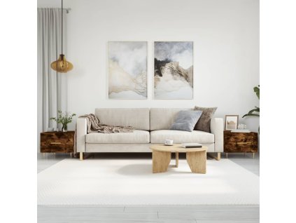 Konferenční stolky 2 ks kouřový dub 50x50x40cm kompozitní dřevo 829375