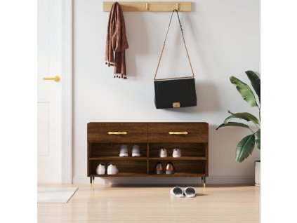 Botník hnědý dub 102 x 35 x 55 cm kompozitní dřevo 829723