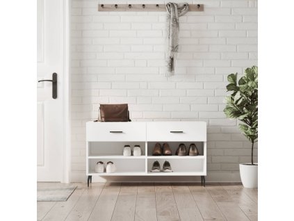Botník bílý 102 x 35 x 55 cm kompozitní dřevo 829756