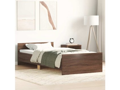 Rám postele bez matrace hnědý dub 75 x 190 cm kompozitní dřevo 835952