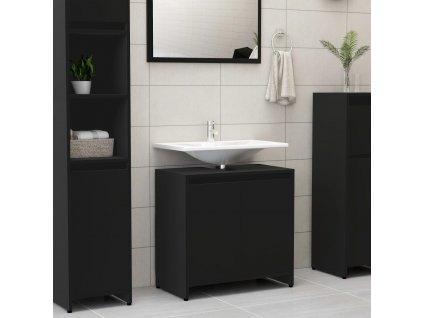 Koupelnová skříňka černá 60 x 33 x 61 cm dřevotříska