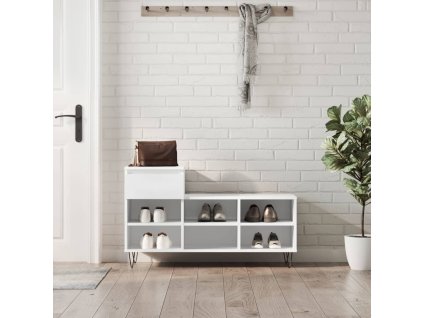 Botník bílý 102x36x60 cm kompozitní dřevo 831364