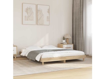Rám postele bez matrace dub sonoma 140x200 cm kompozitní dřevo 832040