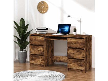 Psací stůl kouřový dub 140 x 50 x 77 cm kompozitní dřevo 815438