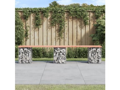 Zahradní lavice gabionový design 203x31x42 cm masivní douglaska 834333