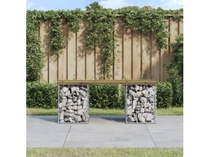 Zahradní lavice gabionový design 103 x 31 x 42 cm borové dřevo 834331