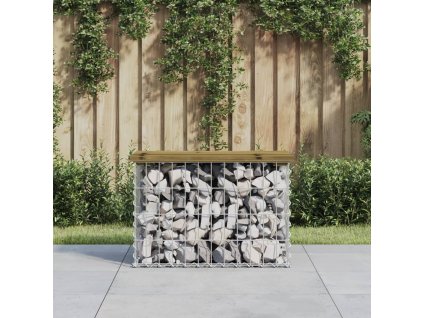 Zahradní lavice gabionový design 63 x 31,5 x 42 cm borové dřevo 834346