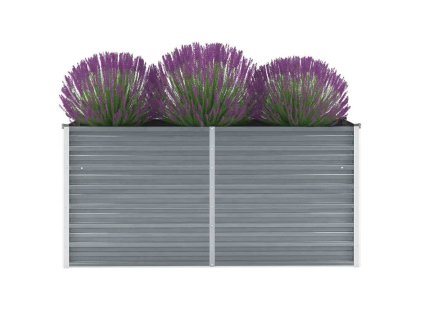 Vyvýšený záhon pozinkovaná ocel 160 x 40 x 77 cm šedý 44848