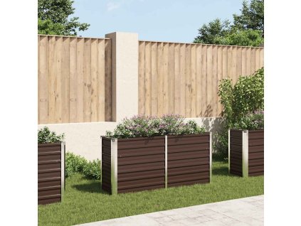 Zahradní vyvýšený záhon hnědý 160 x 40 x 77 cm pozinkovaná ocel 45717