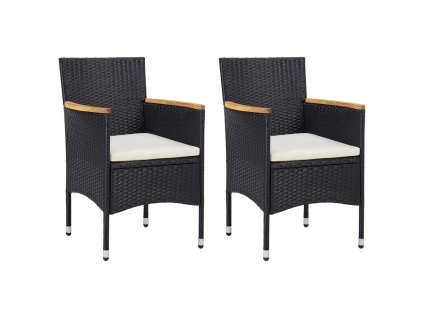 Zahradní jídelní židle 2 ks polyratan černé 46181