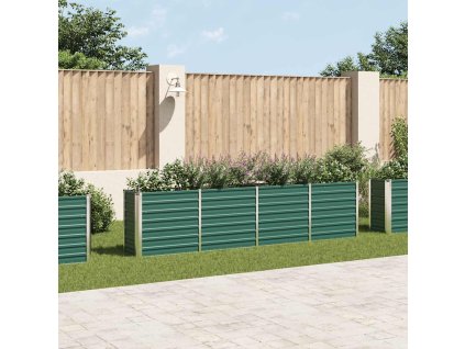 Vyvýšený záhon 320 x 40 x 77 cm pozinkovaná ocel zelený 47049