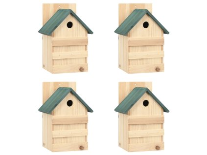 Ptačí budky 4 ks 23 x 19 x 33 cm jedlové dveře 47248