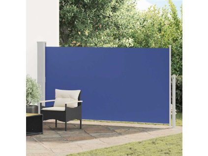 Zatahovací boční markýza/zástěna na terasu 170 x 300 cm modrá 48366