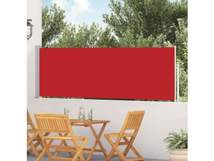 Zatahovací boční markýza/zástěna na terasu 100 x 500 cm červená 48385
