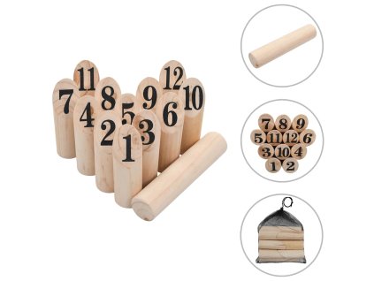 Kubb s čísly herní set dřevěný 91804