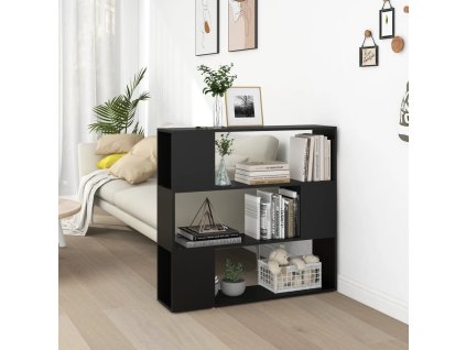 Knihovna / dělicí stěna černá 100 x 24 x 94 cm 809180