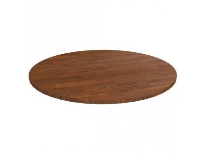 Kulatá stolní deska tmavě hnědá Ø70x1,5 cm ošetřený masivní dub