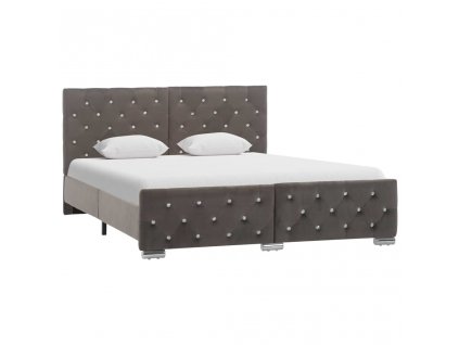 Rám postele šedý samet 140 x 200 cm 286832