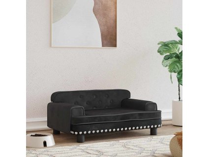 Pelíšek pro psy černý 70 x 45 x 30 cm samet 171886