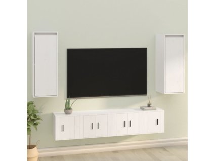 Nástěnné skříňky 2 ks bílé 30 x 30 x 80 cm masivní borovice 813498