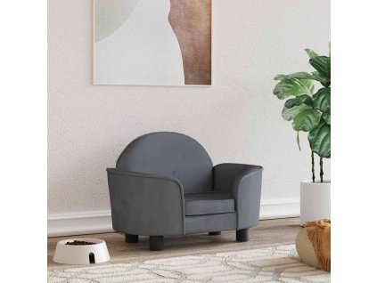 Pelíšek pro psy tmavě šedý 66 x 40 x 45 cm samet 171840