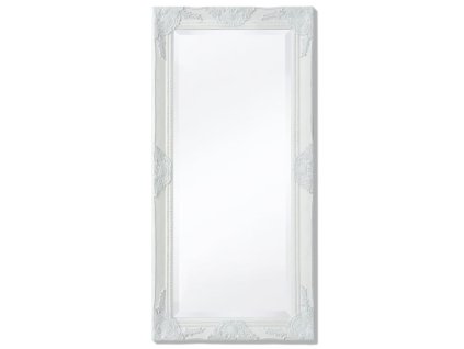 Nástěnné zrcadlo barokní styl 100 x 50 cm bílé 243679