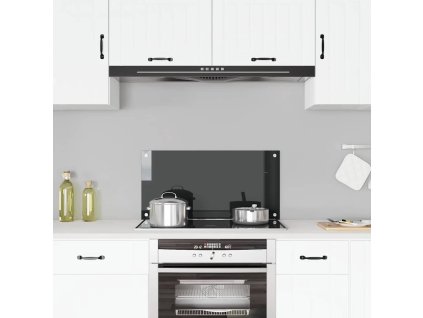 Kuchyňský panel černý 80 x 40 cm tvrzené sklo 249484